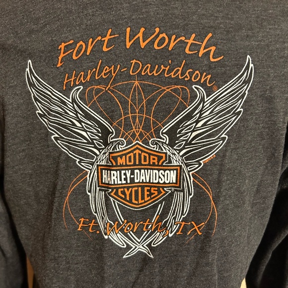 Harley Davidson Fort Worth Texas Long Sleeve Womens Top - Picture 5 of 7